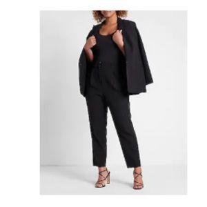 Express High Waisted Pleated Ankle Pant in Black, size 2S